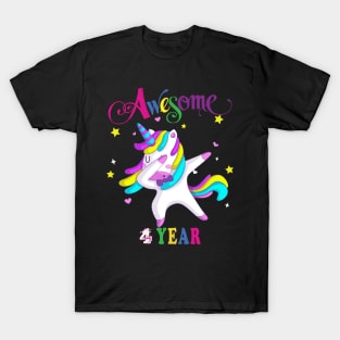 4th Birthday Unicorn T-Shirt